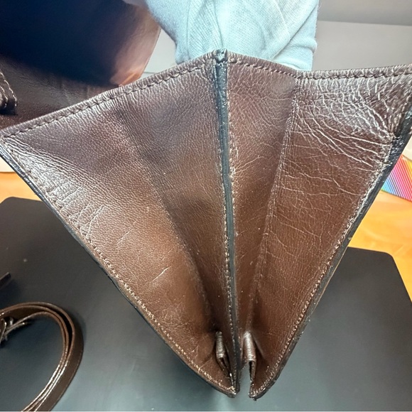 YSL Brown and Black Woven leather purse/clutch. - Picture 10 of 12